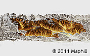 Physical Panoramic Map of Spittal an der Drau, lighten, semi-desaturated