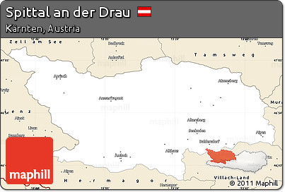 Classic Style Simple Map of Spittal An Der Drau