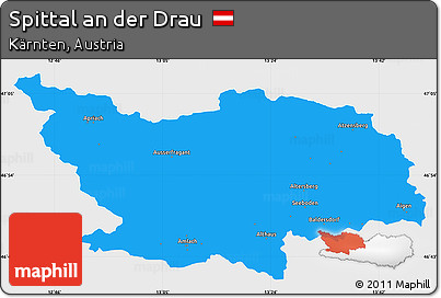 Political Simple Map of Spittal An Der Drau, single color outside