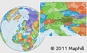 Satellite Location Map of Austria, political outside