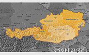 Political Shades Map of Austria, darken, desaturated