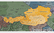 Political Shades Map of Austria, darken, semi-desaturated