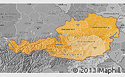 Political Shades Map of Austria, desaturated