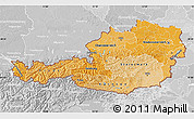Political Shades Map of Austria, lighten, desaturated