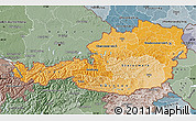 Political Shades Map of Austria, semi-desaturated