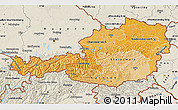 Political Shades Map of Austria, shaded relief outside