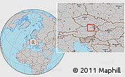 Gray Location Map of Krems an der Donau