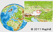 Physical Location Map of Krems an der Donau, highlighted country