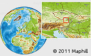 Physical Location Map of Krems an der Donau