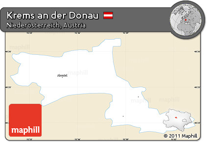Classic Style Simple Map of Krems An Der Donau, single color outside