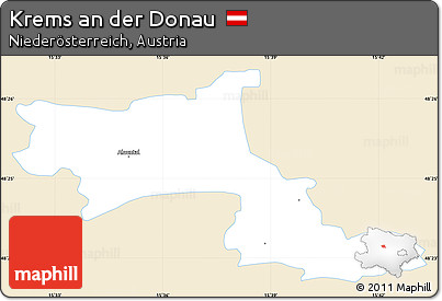 Classic Style Simple Map of Krems An Der Donau, single color outside