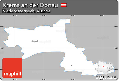Gray Simple Map of Krems An Der Donau, single color outside