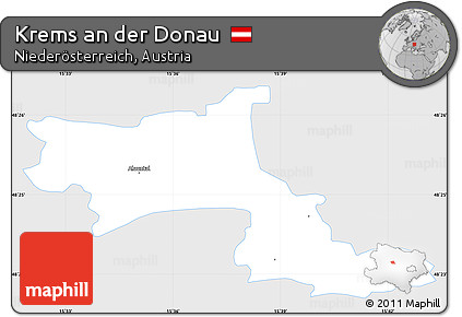 Silver Style Simple Map of Krems An Der Donau, single color outside