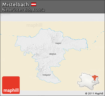 Classic Style 3D Map of Mistelbach, single color outside