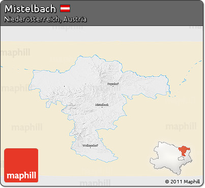 Classic Style 3D Map of Mistelbach, single color outside