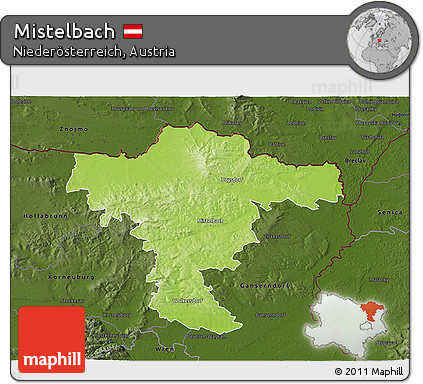Physical 3D Map of Mistelbach, darken
