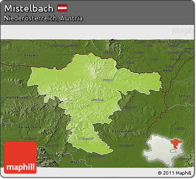 Physical 3D Map of Mistelbach, darken