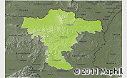 Physical 3D Map of Mistelbach, darken, semi-desaturated