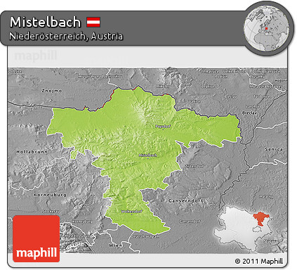 Physical 3D Map of Mistelbach, desaturated