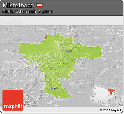 Physical 3D Map of Mistelbach, lighten, desaturated