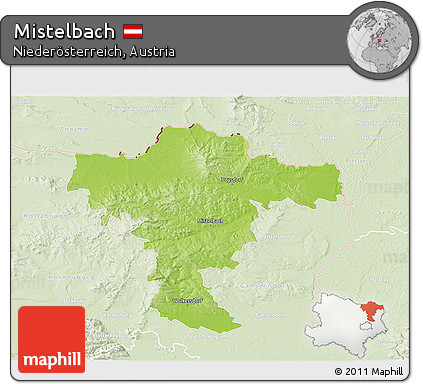 Physical 3D Map of Mistelbach, lighten