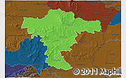 Political 3D Map of Mistelbach, darken