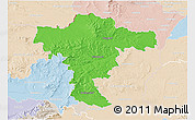Political 3D Map of Mistelbach, lighten