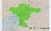 Political 3D Map of Mistelbach, lighten, semi-desaturated