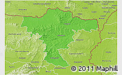 Political 3D Map of Mistelbach, physical outside