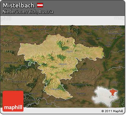 Satellite 3D Map of Mistelbach, darken