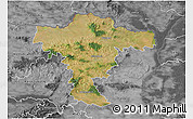 Satellite 3D Map of Mistelbach, desaturated