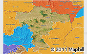 Satellite 3D Map of Mistelbach, political outside