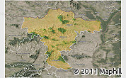 Satellite 3D Map of Mistelbach, semi-desaturated