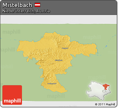 Savanna Style 3D Map of Mistelbach, single color outside