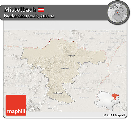 Shaded Relief 3D Map of Mistelbach, lighten