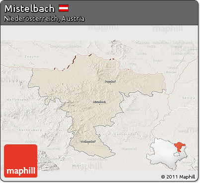 Shaded Relief 3D Map of Mistelbach, lighten