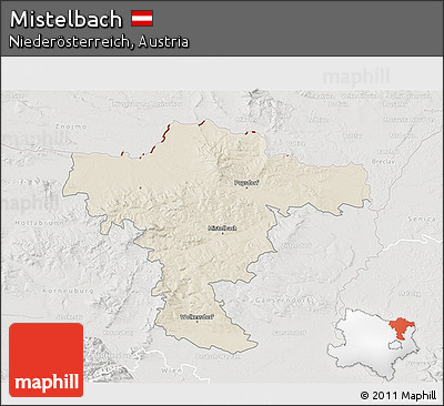 Shaded Relief 3D Map of Mistelbach, lighten, semi-desaturated