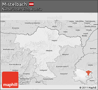 Silver Style 3D Map of Mistelbach