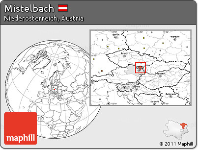 Blank Location Map of Mistelbach, highlighted parent region