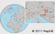 Gray Location Map of Mistelbach, within the entire country