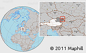 Gray Location Map of Mistelbach, highlighted country, highlighted parent region