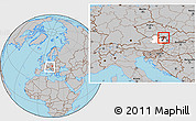 Gray Location Map of Mistelbach, highlighted parent region, within the entire country