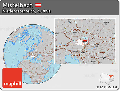 Gray Location Map of Mistelbach, highlighted parent region