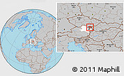 Gray Location Map of Mistelbach, highlighted parent region
