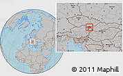 Gray Location Map of Mistelbach, hill shading