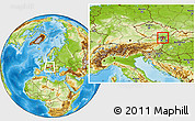 Physical Location Map of Mistelbach, within the entire country