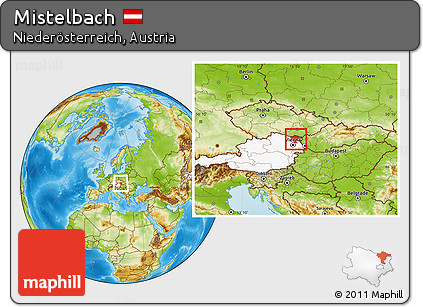 Physical Location Map of Mistelbach, highlighted country
