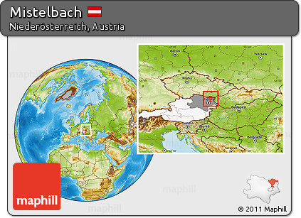 Physical Location Map of Mistelbach, highlighted country, highlighted parent region