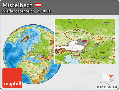 Physical Location Map of Mistelbach, highlighted country, highlighted parent region