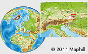 Physical Location Map of Mistelbach, highlighted parent region, within the entire country